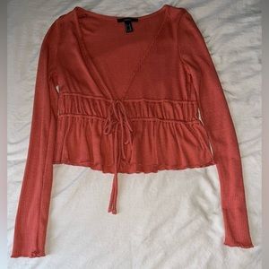 Forever 21 Orange Open Long Sleeve